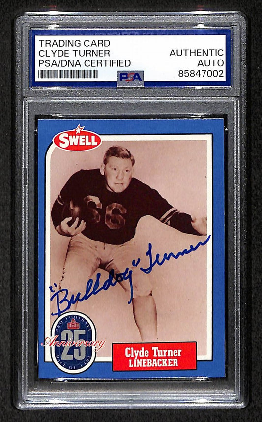 Clyde Turner HOF 1988 Swell Card Autographed/Signed Bears PSA/DNA 210665