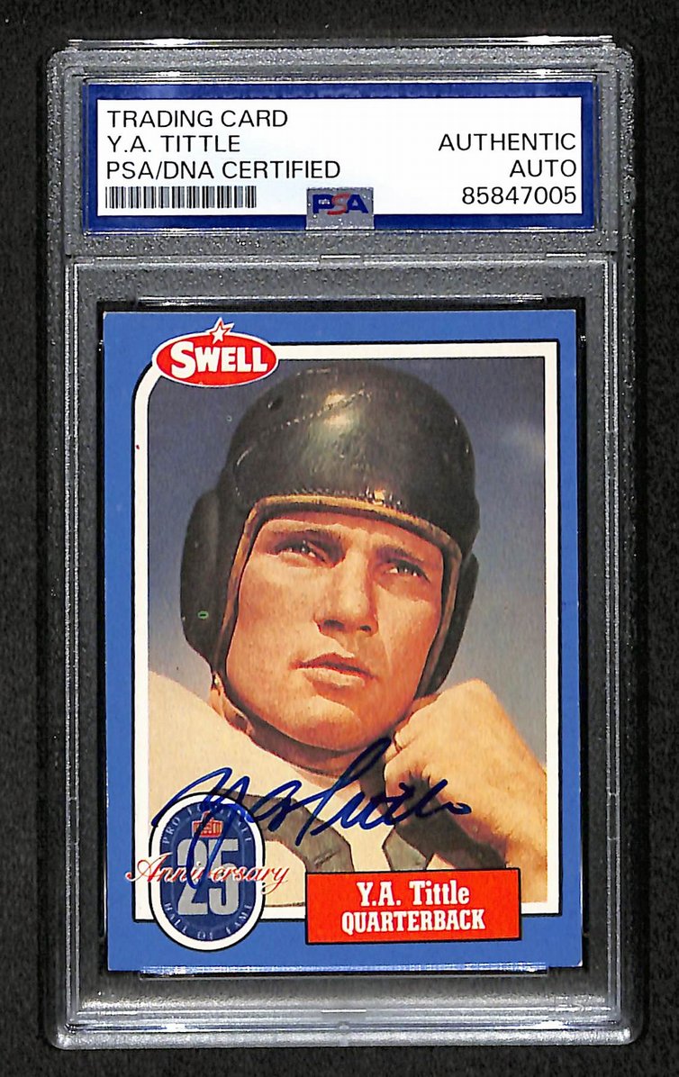 Y.A. Tittle HOF 1988 Swell Card Autographed/Signed Giants PSA/DNA 210668