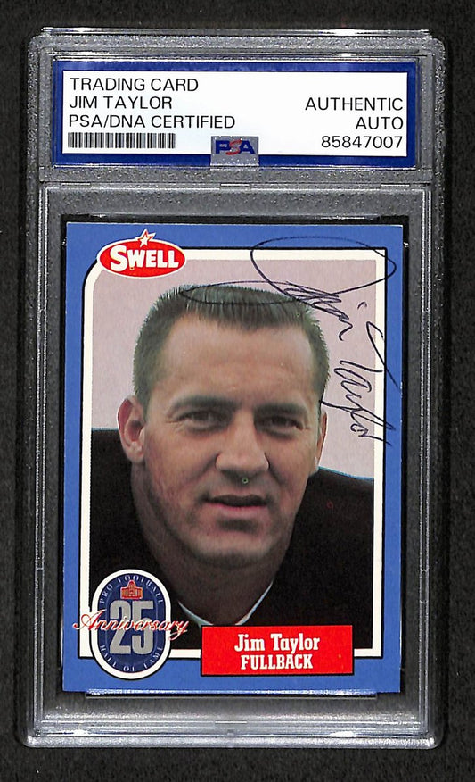 Jim Taylor HOF 1988 Swell Card Autographed/Signed Packers PSA/DNA 210670