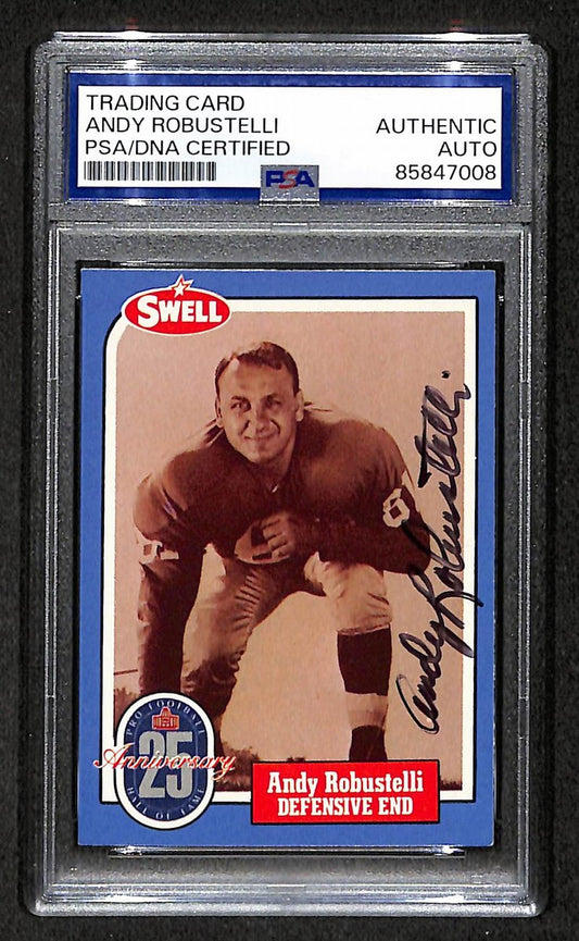 Andy Robustelli HOF 1988 Swell Card Autographed/Signed Giants PSA/DNA 210671
