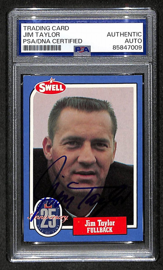 Jim Taylor HOF 1988 Swell Card Autographed/Signed Packers PSA/DNA 210672