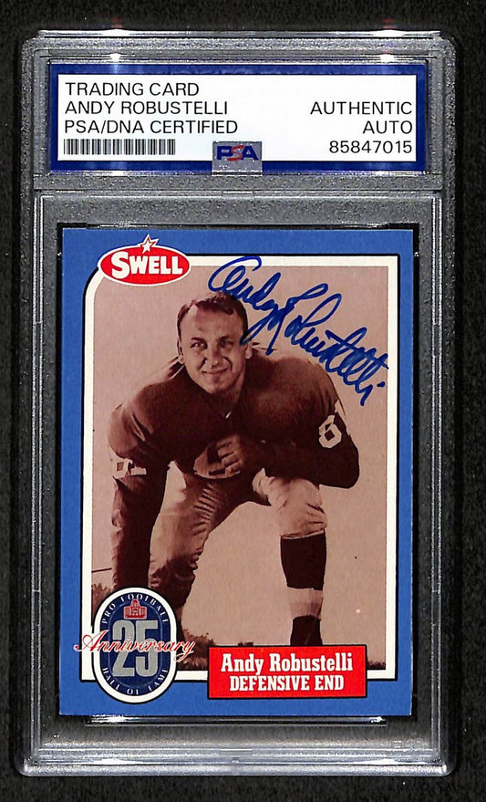 Andy Robustelli HOF 1988 Swell Card Autographed/Signed Giants PSA/DNA 210677