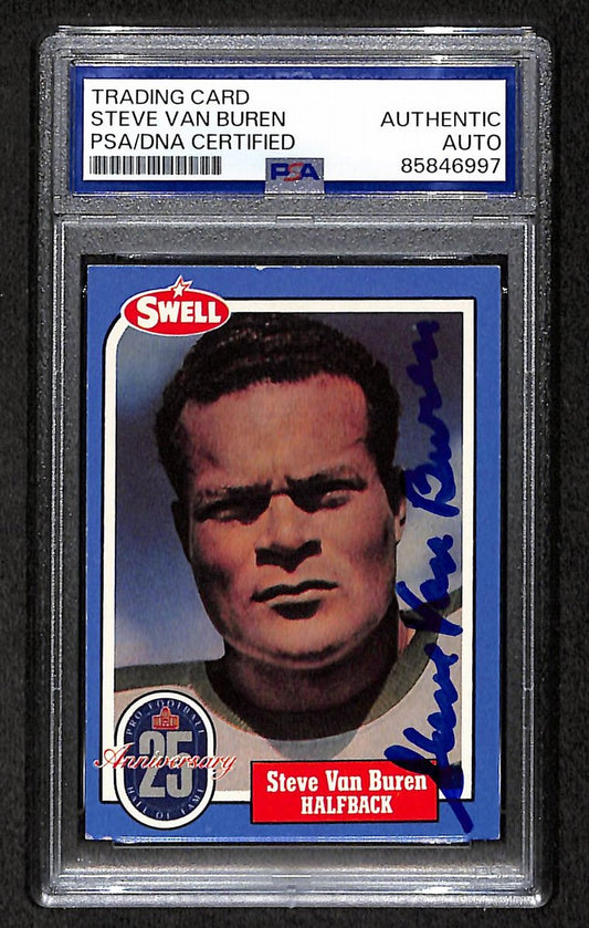 Steve Van Buren HOF 1988 Swell Card Autographed/Signed Eagles PSA/DNA 210683