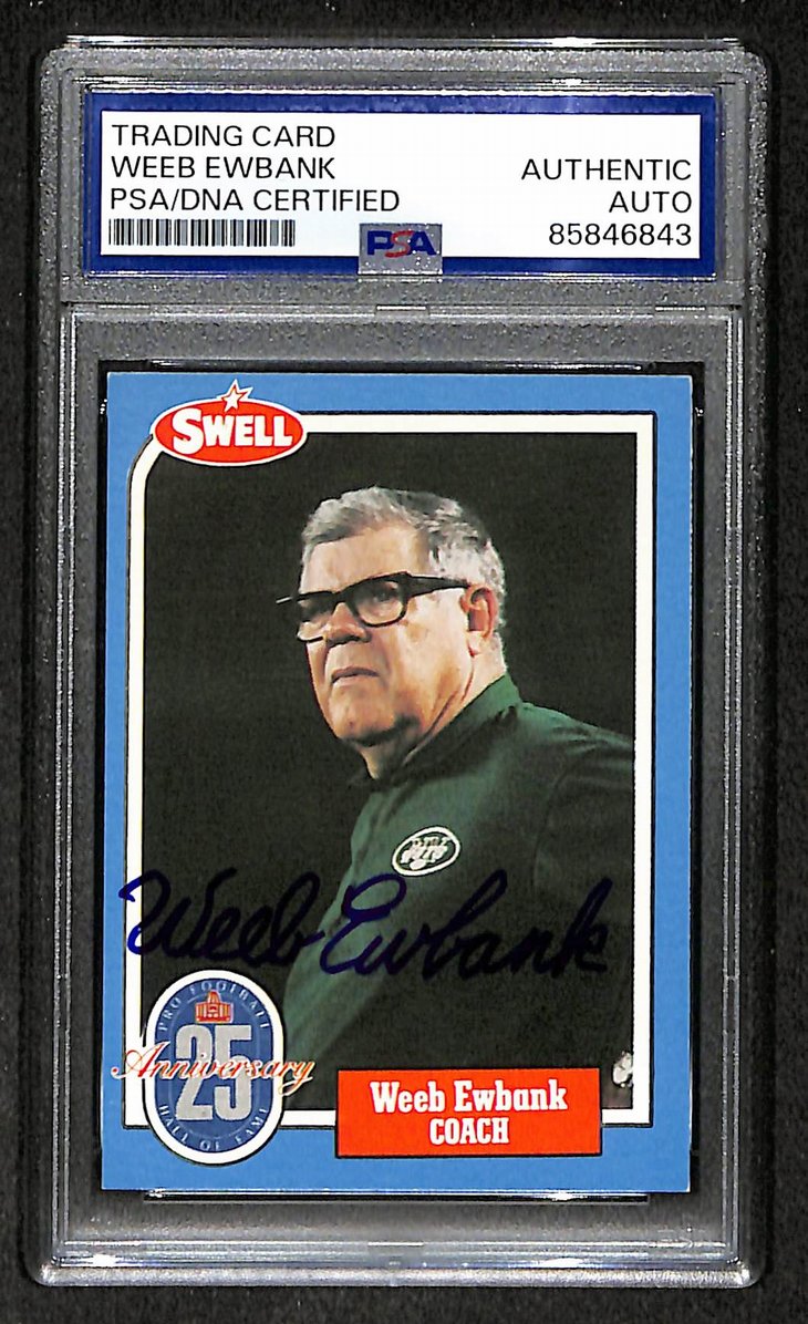 Weeb Ewbank HOF 1988 Swell Card Autographed/Signed Jets PSA/DNA 210585