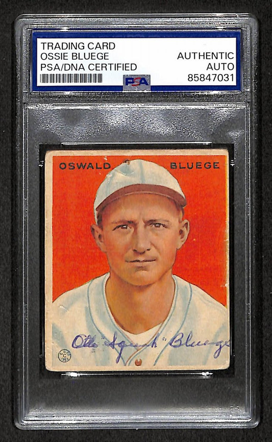 Oswald Bluege 1933 Goudey Card #113 Senators Autographed/Signed PSA/DNA 210734