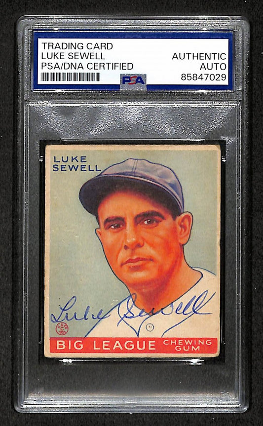 Luke Sewell 1933 Goudey Card #163 Senators Autographed/Signed PSA/DNA 210735