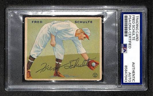 Fred Schulte 1933 Goudey Card #112 Senators Autographed/Signed PSA/DNA 210737