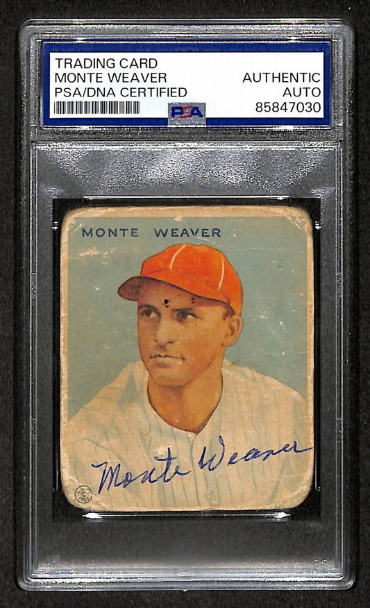 Monte Weaver 1933 Goudey Card #111 Senators Autographed/Signed PSA/DNA 210732