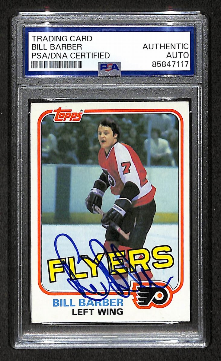 Bill Barber HOF 1981-82 Topps Card #2 Autographed/Signed Flyers PSA/DNA 210823