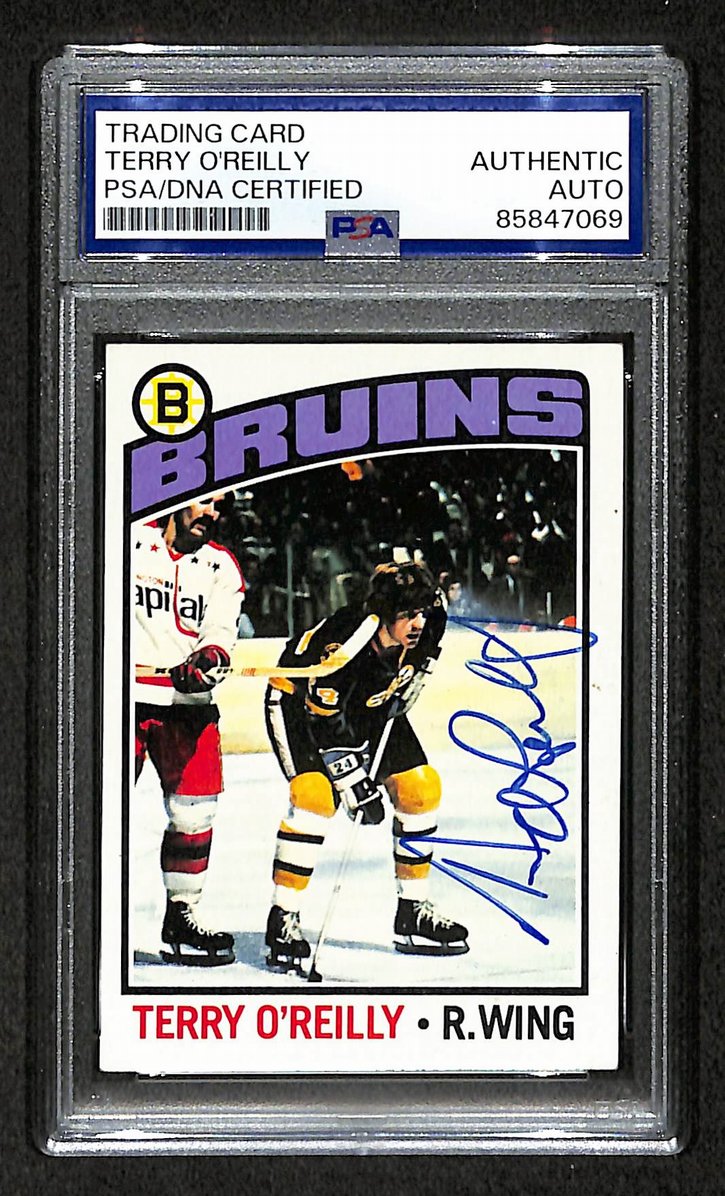 Terry O'Reilly 1976-77 Topps Card #130 Autographed/Signed Bruins PSA/DNA 210824