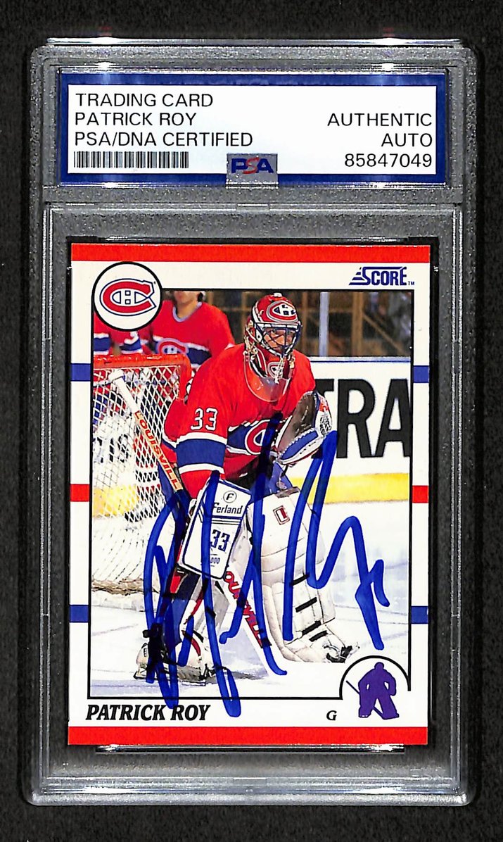 Patrick Roy HOF 1990-91 Score Card #10 Signed Canadiens PSA/DNA 210825