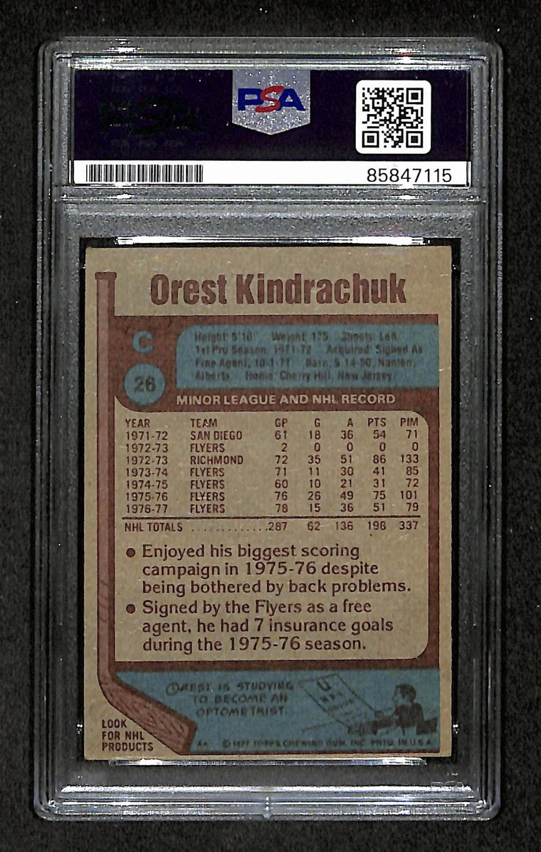 Orest Kindrachuk 1977-78 Topps Card #26 Autographed/Signed Flyers PSA/DNA 210830
