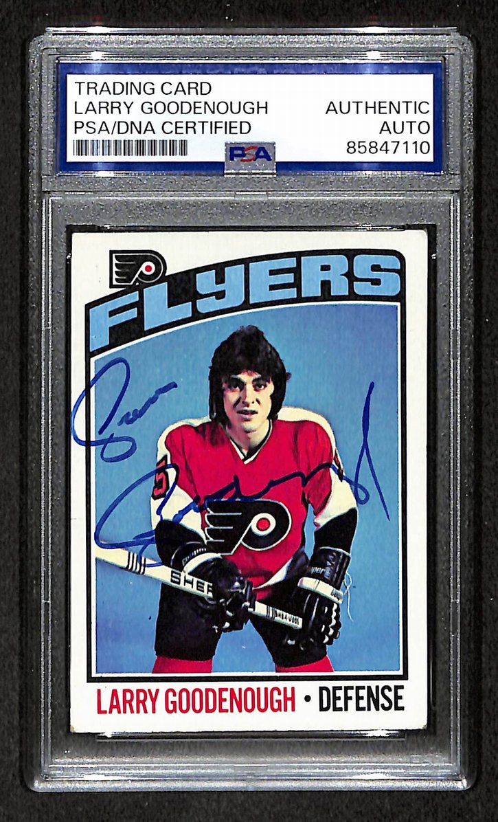 Larry Goodenough 1976-77 Topps Card #96 Autographed/Signed Flyers PSA/DNA 210831