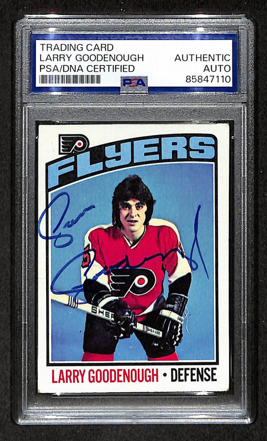 Larry Goodenough 1976-77 Topps Card #96 Autographed/Signed Flyers PSA/DNA 210831