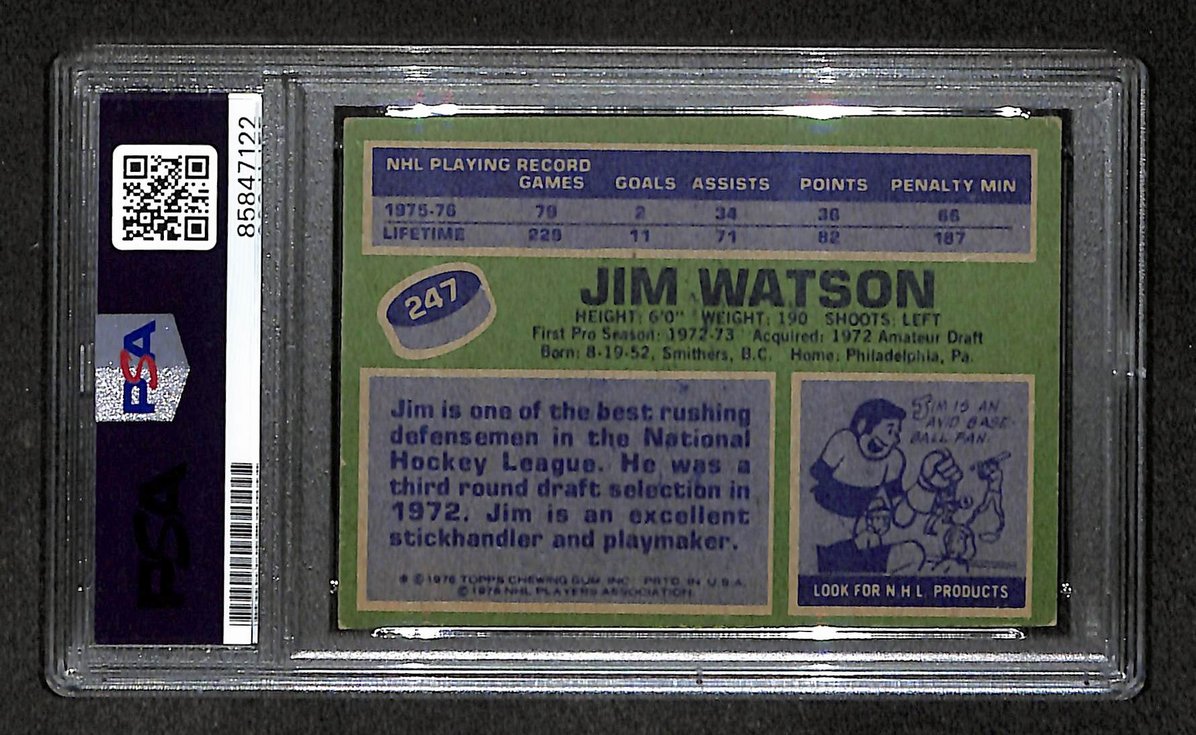 Jim Watson 1976-77 Topps Card #247 Autographed/Signed Flyers PSA/DNA 210833