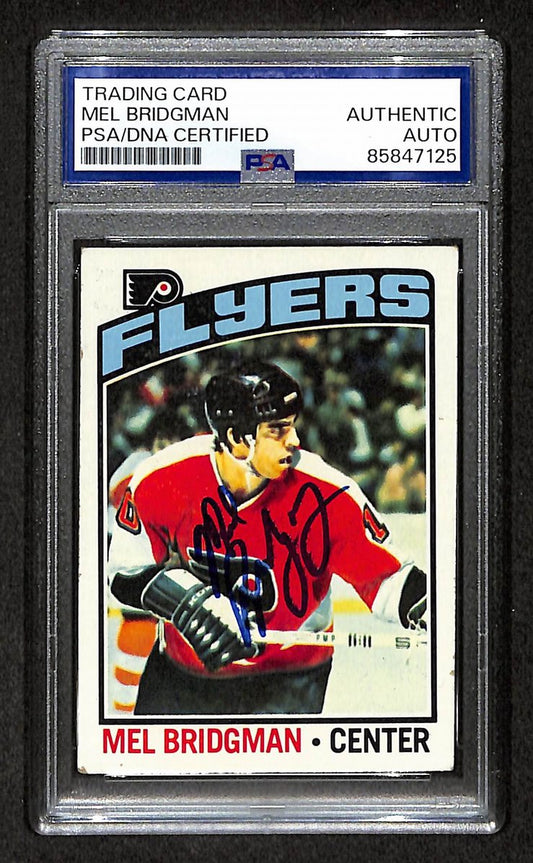 Mel Bridgman 1976-77 Topps Card #26 Autographed/Signed Flyers PSA/DNA 210834