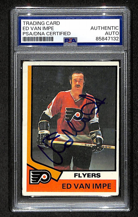 Ed Van Impe 1974-75 Topps Card #85 Autographed/Signed Flyers PSA/DNA 210835