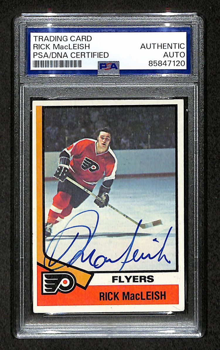 Rick MacLeish 1974-75 Topps Card #163 Autographed/Signed Flyers PSA/DNA 210836