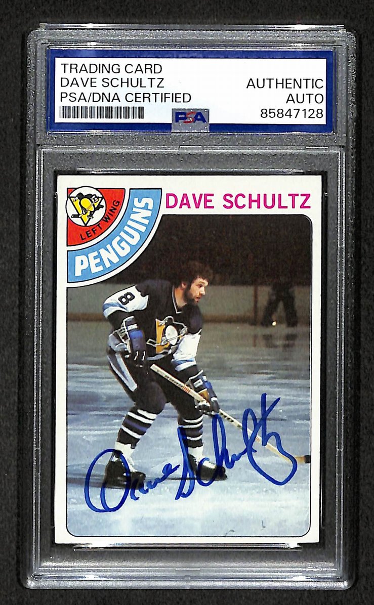 Dave Schultz 1978-79 Topps Card #225 Autographed/Signed Penguins PSA/DNA 210837