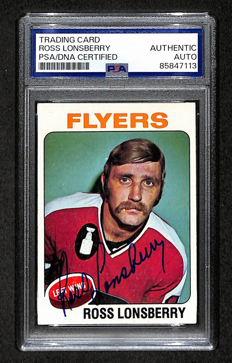 Ross Lonsberry 1975-76 Topps Card #110 Autographed/Signed Flyers PSA/DNA 210839