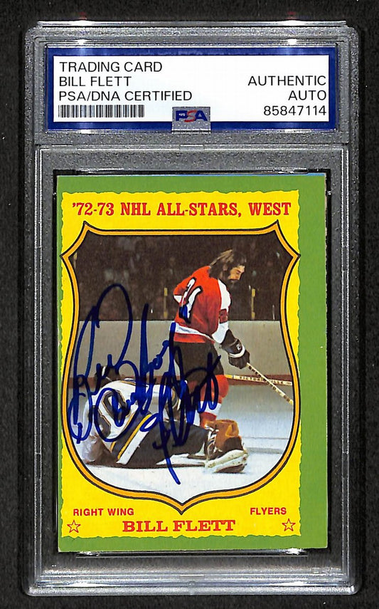 Bill Flett 1973-74 Topps Card #20 Autographed/Signed Flyers PSA/DNA 210840