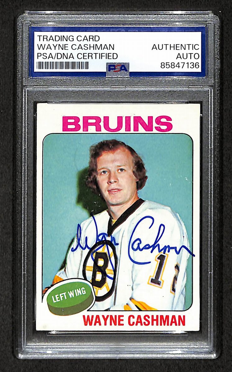 Wayne Cashman 1975-76 Topps Card #63 Autographed/Signed Bruins PSA/DNA 210841