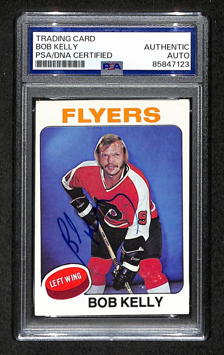 Bob Kelly 1975-76 Topps Card #184 Autographed/Signed Flyers PSA/DNA 210843