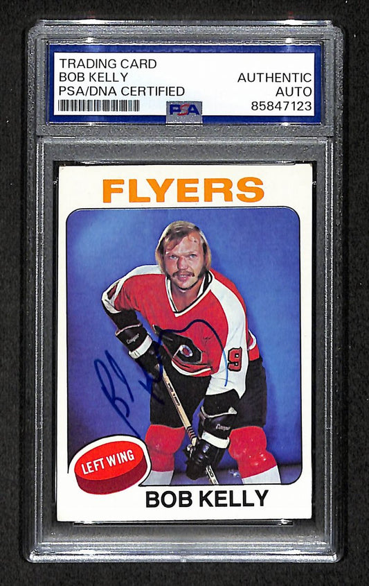 Bob Kelly 1975-76 Topps Card #184 Autographed/Signed Flyers PSA/DNA 210843