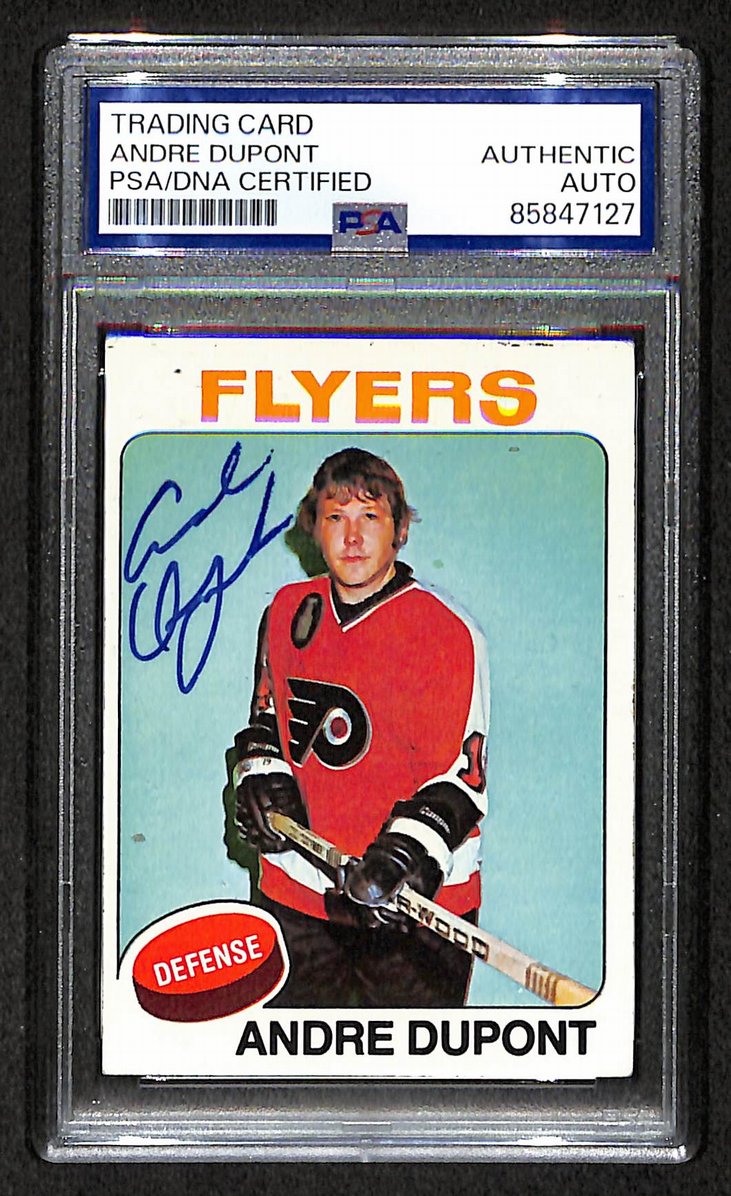 Andre Dupont 1975-76 Topps Card #56 Autographed/Signed Flyers PSA/DNA 210844