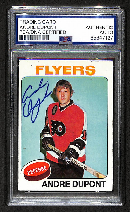 Andre Dupont 1975-76 Topps Card #56 Autographed/Signed Flyers PSA/DNA 210844