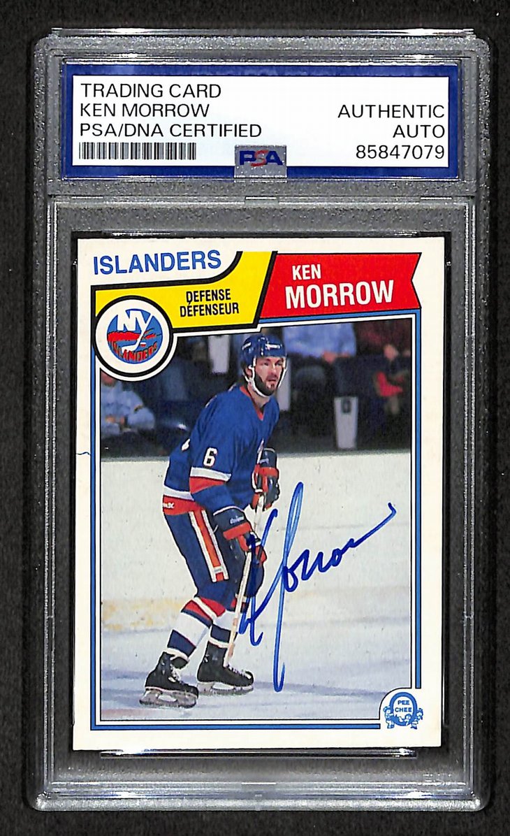 Ken Morrow 1983-84 O-Pee-Chee Card #130 Signed Islanders PSA/DNA 210845
