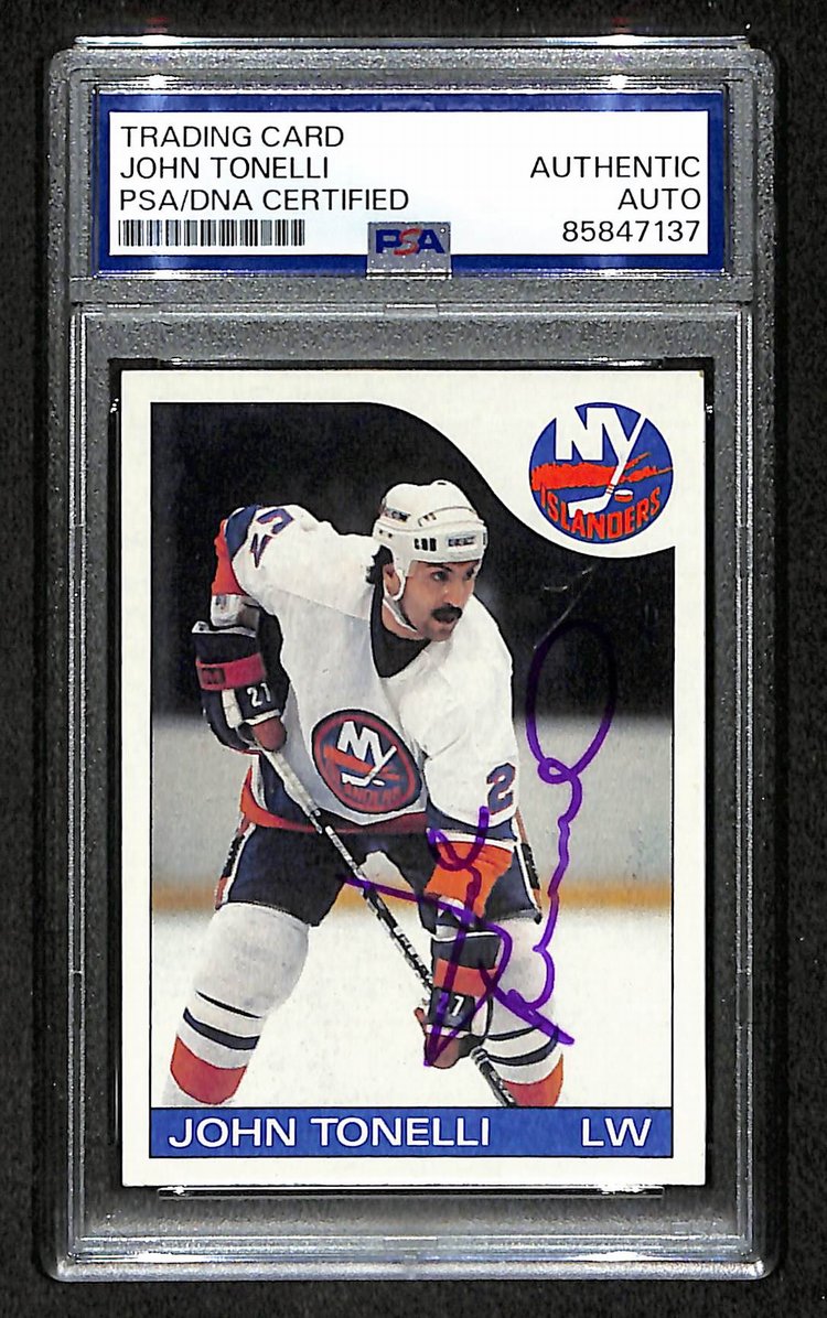 John Tonelli 1985-86 Topps Card #41 Autographed/Signed Islanders PSA/DNA 210847