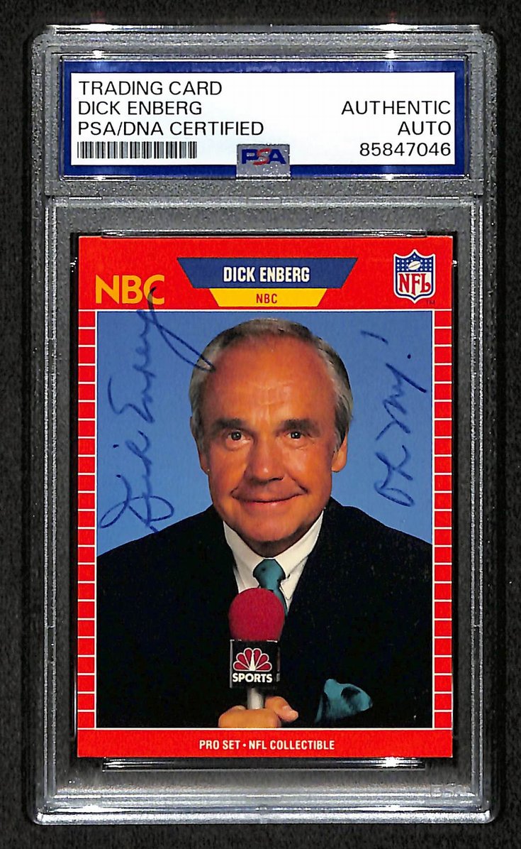 Dick Enberg HOF 1989 Pro Set Card #24 Autographed/Signed NBC PSA/DNA 210853