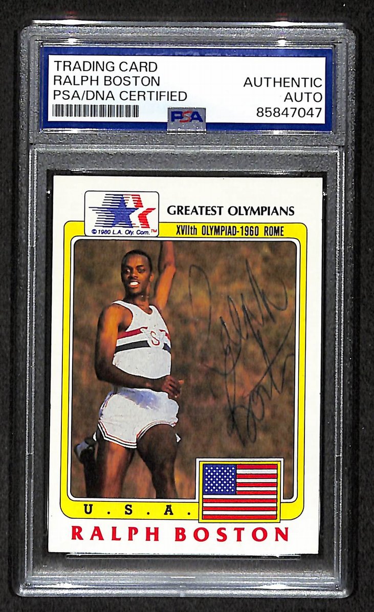 Ralph Boston 1983 Topps Olympians Card #83 Autographed/Signed USA PSA/DNA 210854