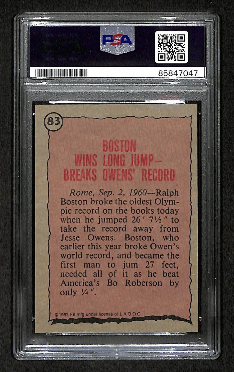 Ralph Boston 1983 Topps Olympians Card #83 Autographed/Signed USA PSA/DNA 210854