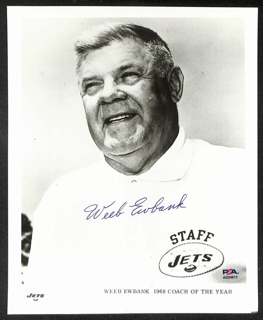 Weeb Ewbank HOF Signed/Autographed B&W 8x10 Photo Jets PSA/DNA 210774