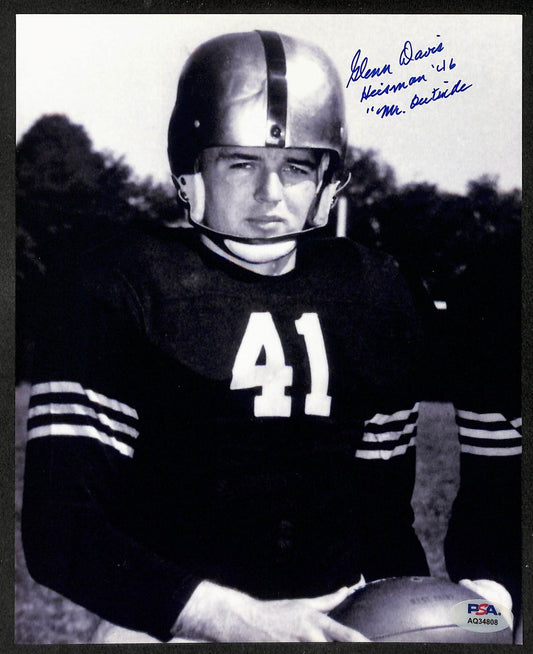 Glenn Davis Signed/Autographed 8x10 Photo ARMY Heisman Mr Outside PSA/DNA 210769