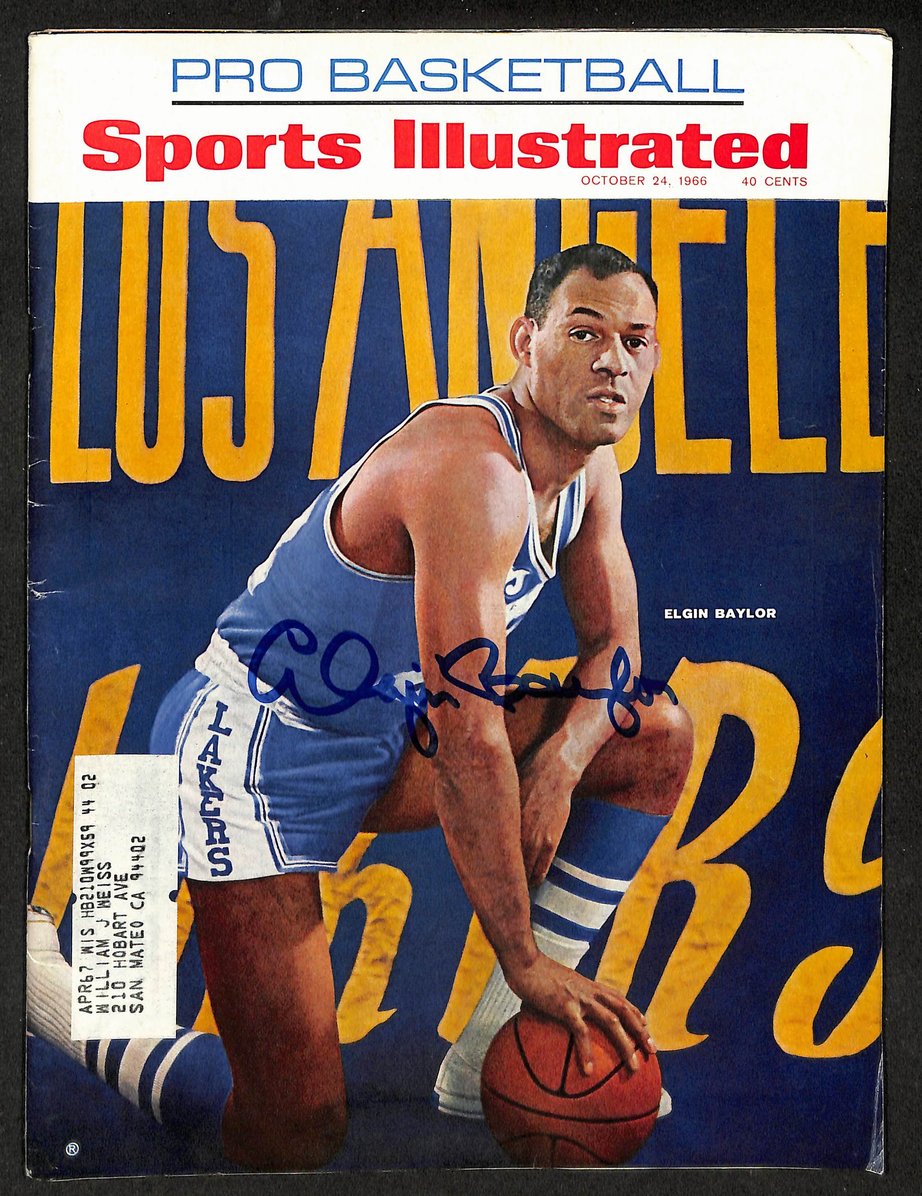 Elgin Baylor HOF Signed 1966 Sports Illustrated Magazine Lakers PSA/DNA 210801