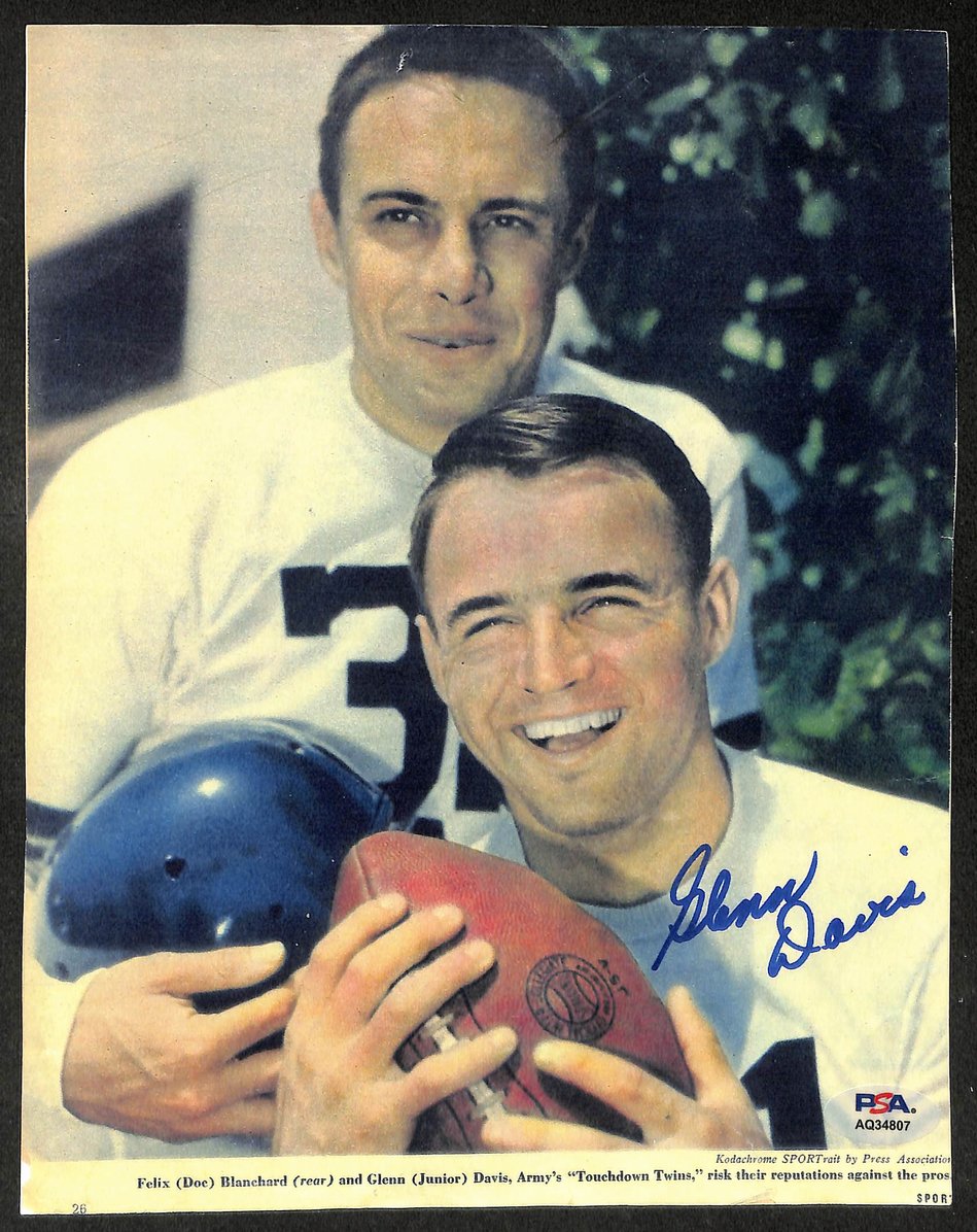 Glenn Davis Signed/Autographed Magazine Page ARMY Heisman PSA/DNA 210770