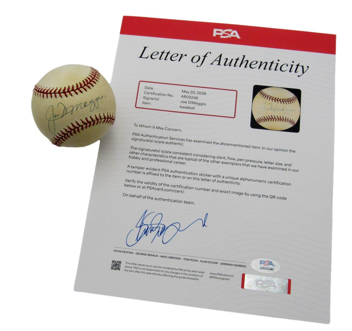 Joe DiMaggio HOF Signed/Auto OAL Baseball New York Yankees PSA/DNA 209921