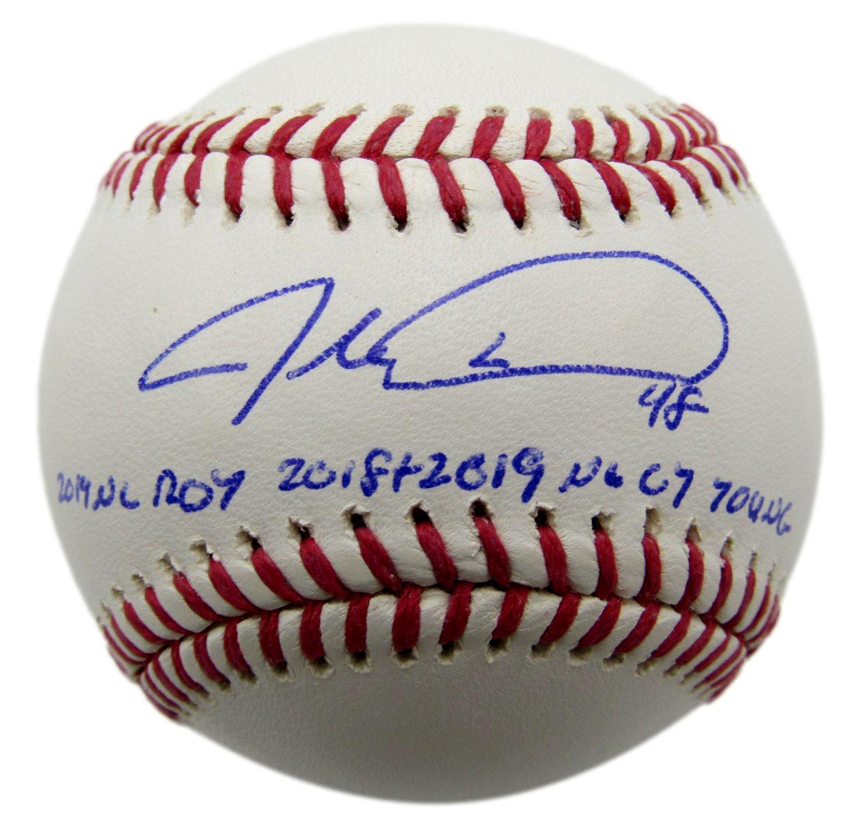 Jacob DeGrom Signed/Inscribed OML Baseball Texas Rangers PSA/DNA 209922