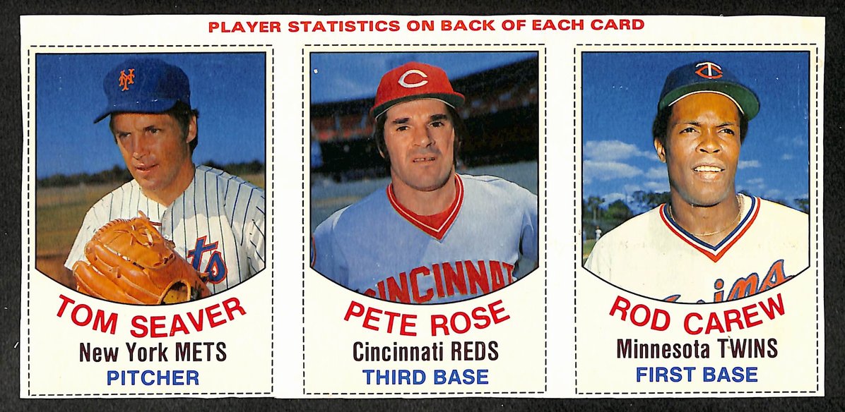 1977 Hostess Panel Uncut Complete 7/8/9 Tom Seaver, Pete Rose, Rod Carew 210881
