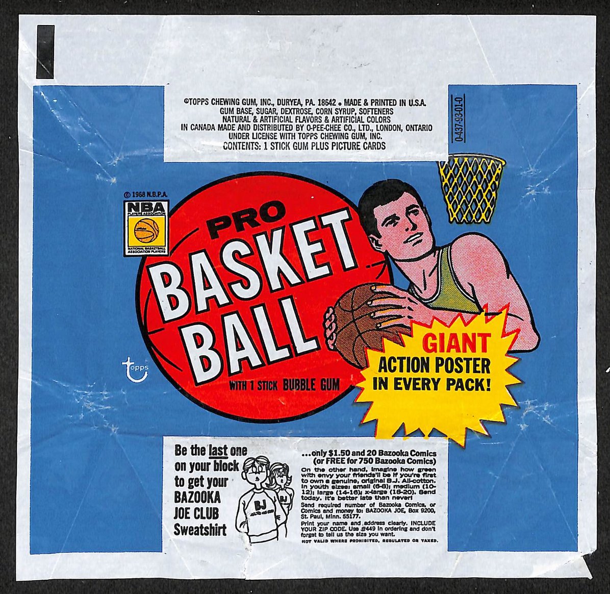 1970-71 Topps NBA Basketball Wax Pack Wrapper Pete Maravich RC 210885
