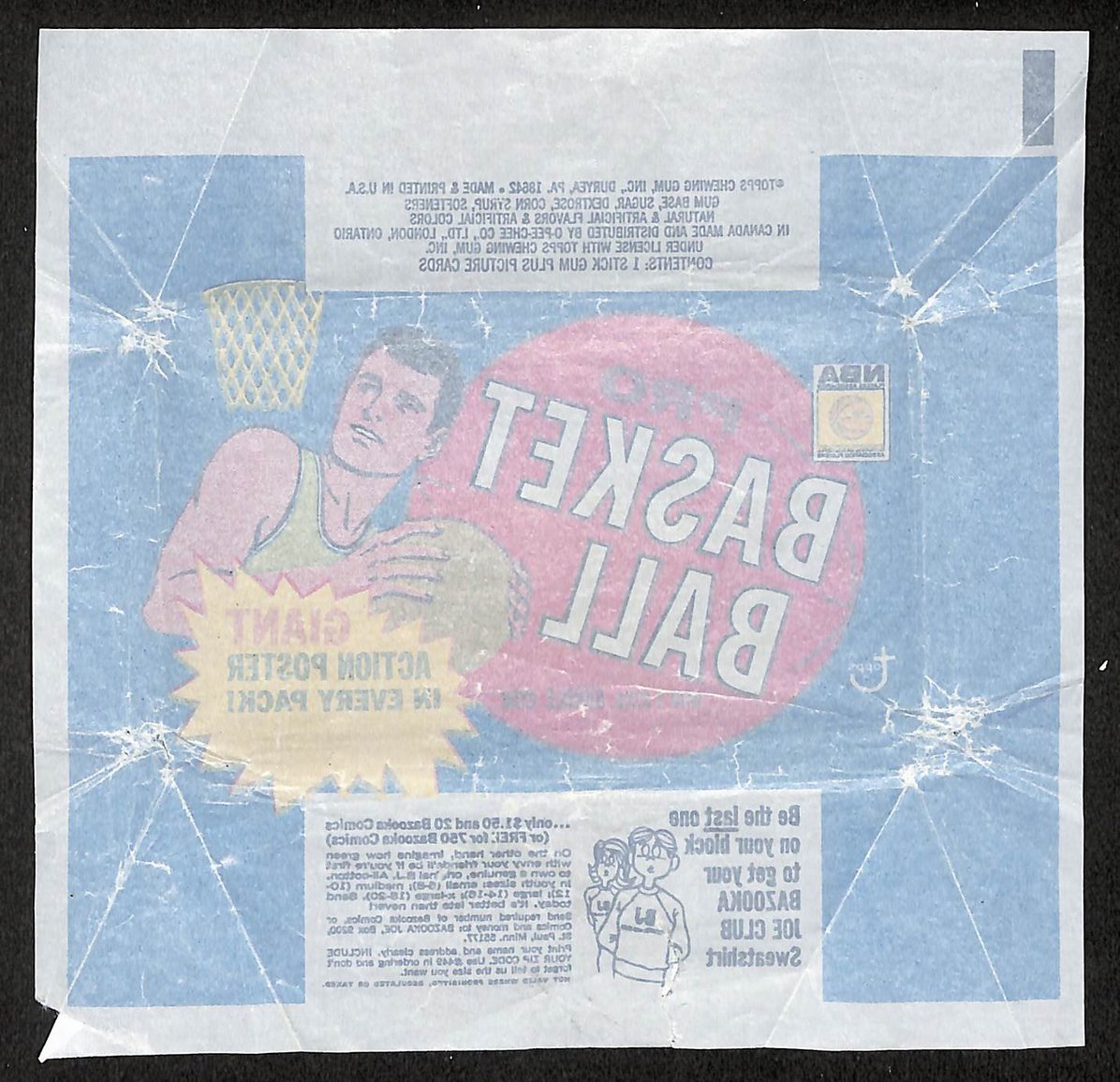 1970-71 Topps NBA Basketball Wax Pack Wrapper Pete Maravich RC 210885
