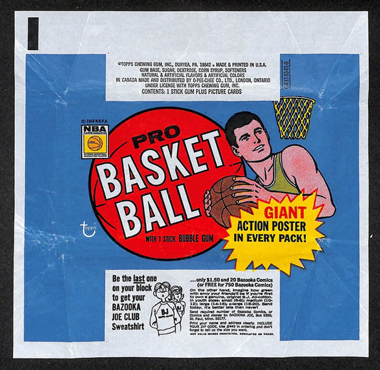 1970-71 Topps NBA Basketball Wax Pack Wrapper Pete Maravich RC 210886
