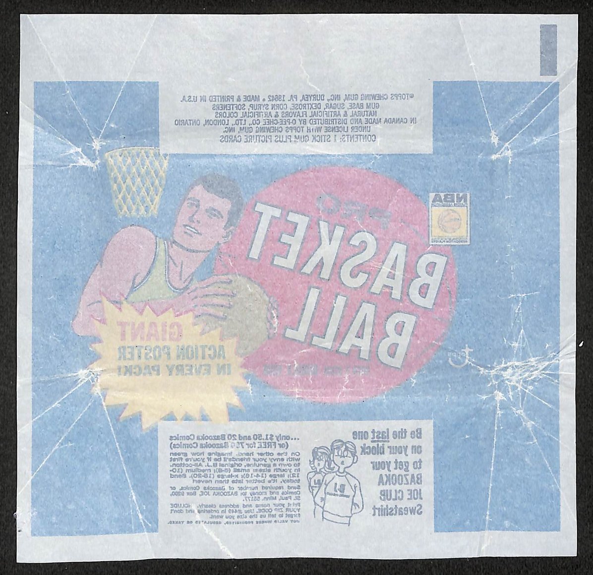 1970-71 Topps NBA Basketball Wax Pack Wrapper Pete Maravich RC 210886