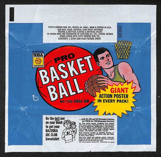 1970-71 Topps NBA Basketball Wax Pack Wrapper Pete Maravich RC 210887