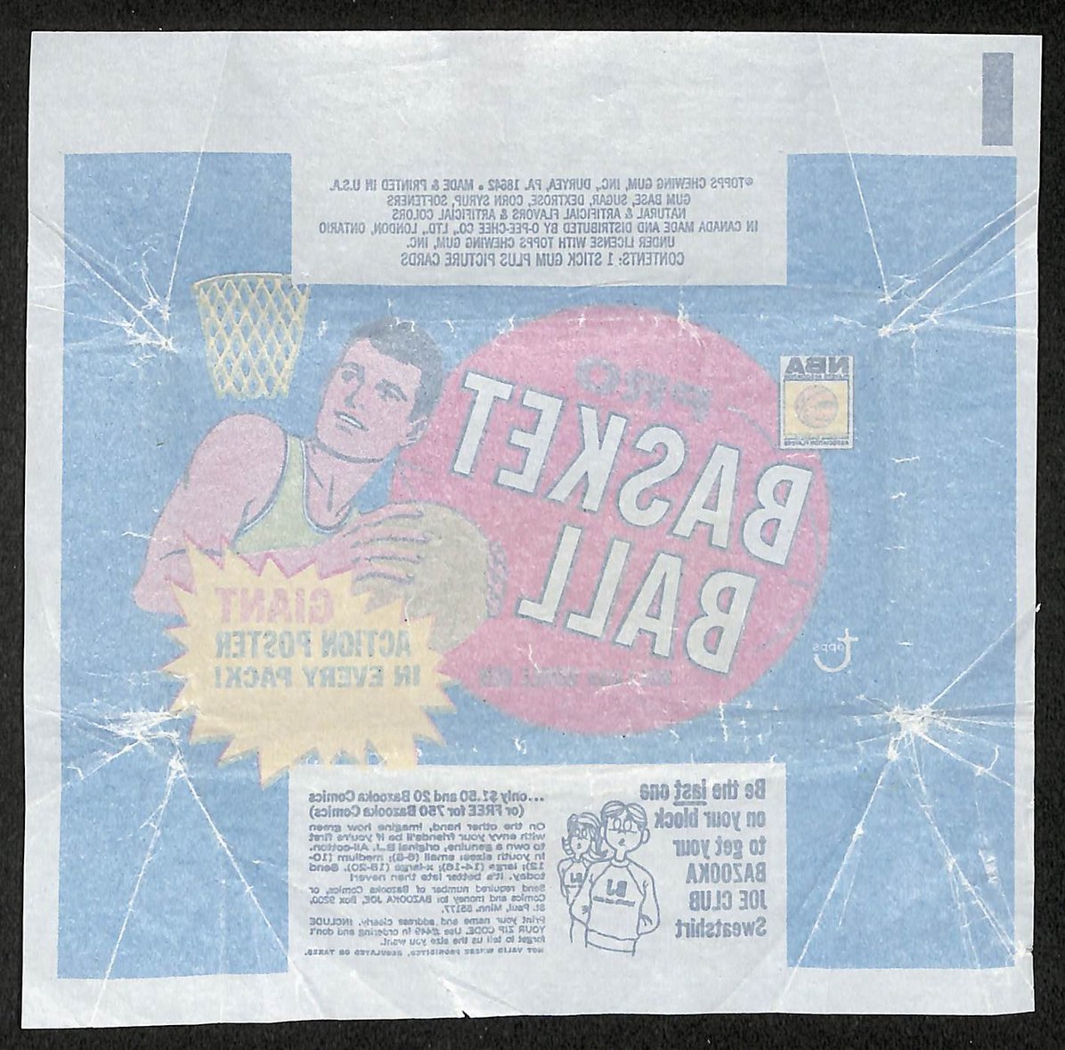 1970-71 Topps NBA Basketball Wax Pack Wrapper Pete Maravich RC 210887