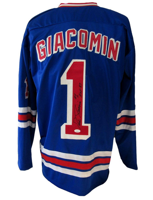 Ed Giacomin HOF New York Rangers Autographed Custom Hockey Jersey JSA 209903
