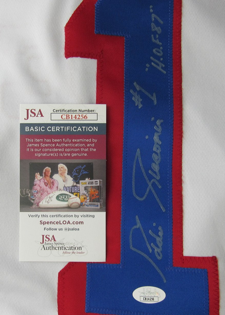 Ed Giacomin HOF New York Rangers Autographed Custom Hockey Jersey JSA 209904